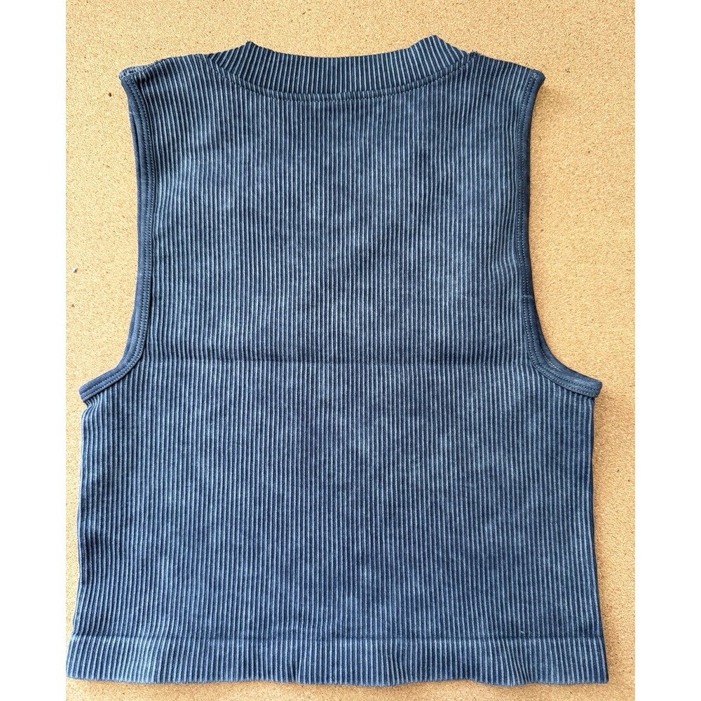 OQQ Ribbed Seamless Tank Top Black Gray NWOT Size S - Picture 3 of 3